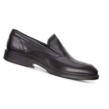 Men's Ecco Lisbon Apron Slip On Dress Shoes Black | USA 519FDN